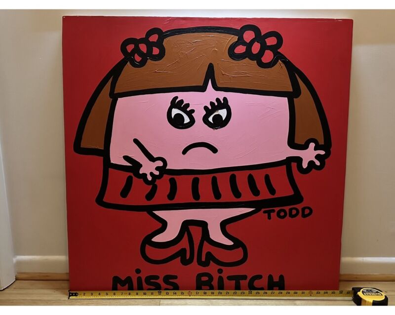 Todd Goldman "miss Bitch” | Original Acrylic On Canvas 36x36" Hand Signed