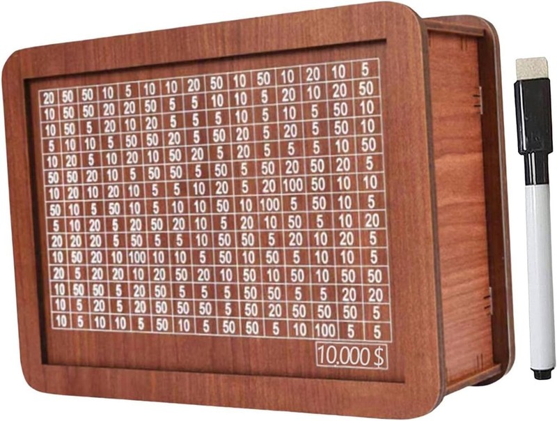 10000 Savings Challenge Box,Cashbox Kakeibo Money Saving Box, Money Vault
