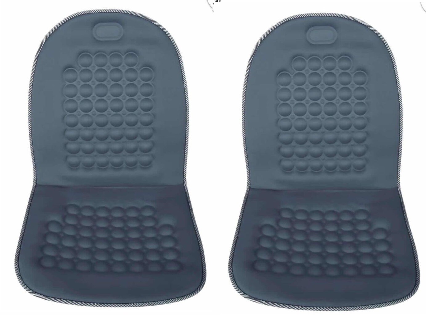 Set 2 Coprisedili Auto Universale Areato Schienali Massaggio Magnetic Grigi