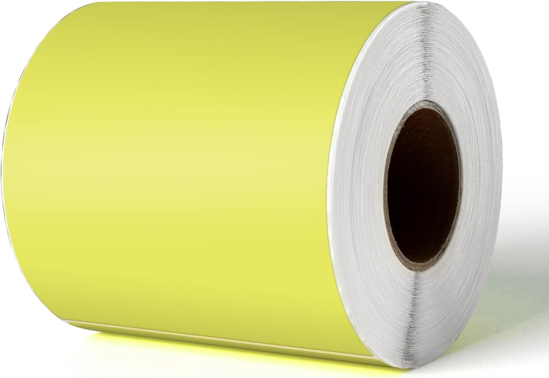 Direct Thermal Labels 4 X 6 Inches Yellow Rectangle Shipping Labels Self-Adhesiv