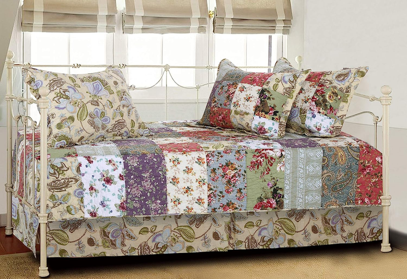Comforter Pillow Sham Bed Quilt Patchwork Vintage Look Home Cover New