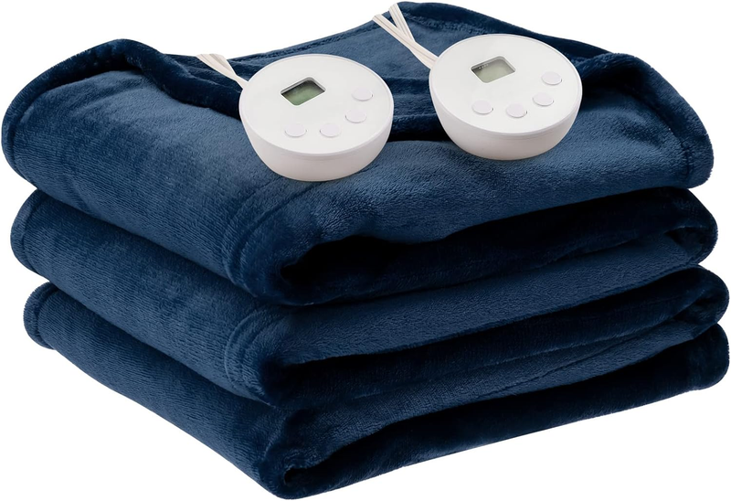 Electric Heated Blanket Throw with Dual Control 84&rdquo;X90&rdquo;,