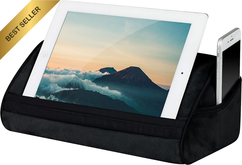 Original Microbead Tablet Pillow Stand Phone Pocket Black Fits Most Tablets