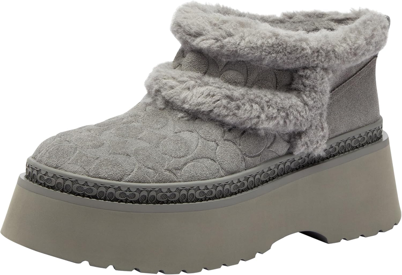 COACH Women's Christina Bootie in Signature Suede Fashion Boot