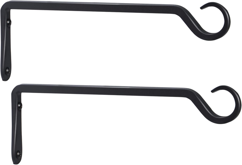 2 Pack 25CM Iron Plant Hangers - Heavy Duty Outdoor Plant Hangers, Wall Hooks fo
