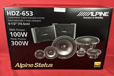 Alpine HDZ-653, Status Series Hi-Res 6.5'' 3-Way Component Car Speakers FREE SHIP