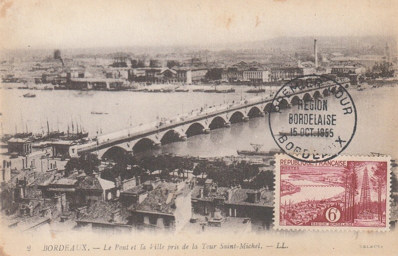 Carte Maximum 1er Jour RÃGion Bordelaise- Bordeaux 15/10/1955