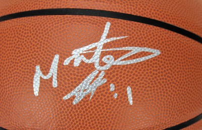 Nuggets Monte Morris Authentic Signed Spalding Super Tack Basketball BAS #F84836