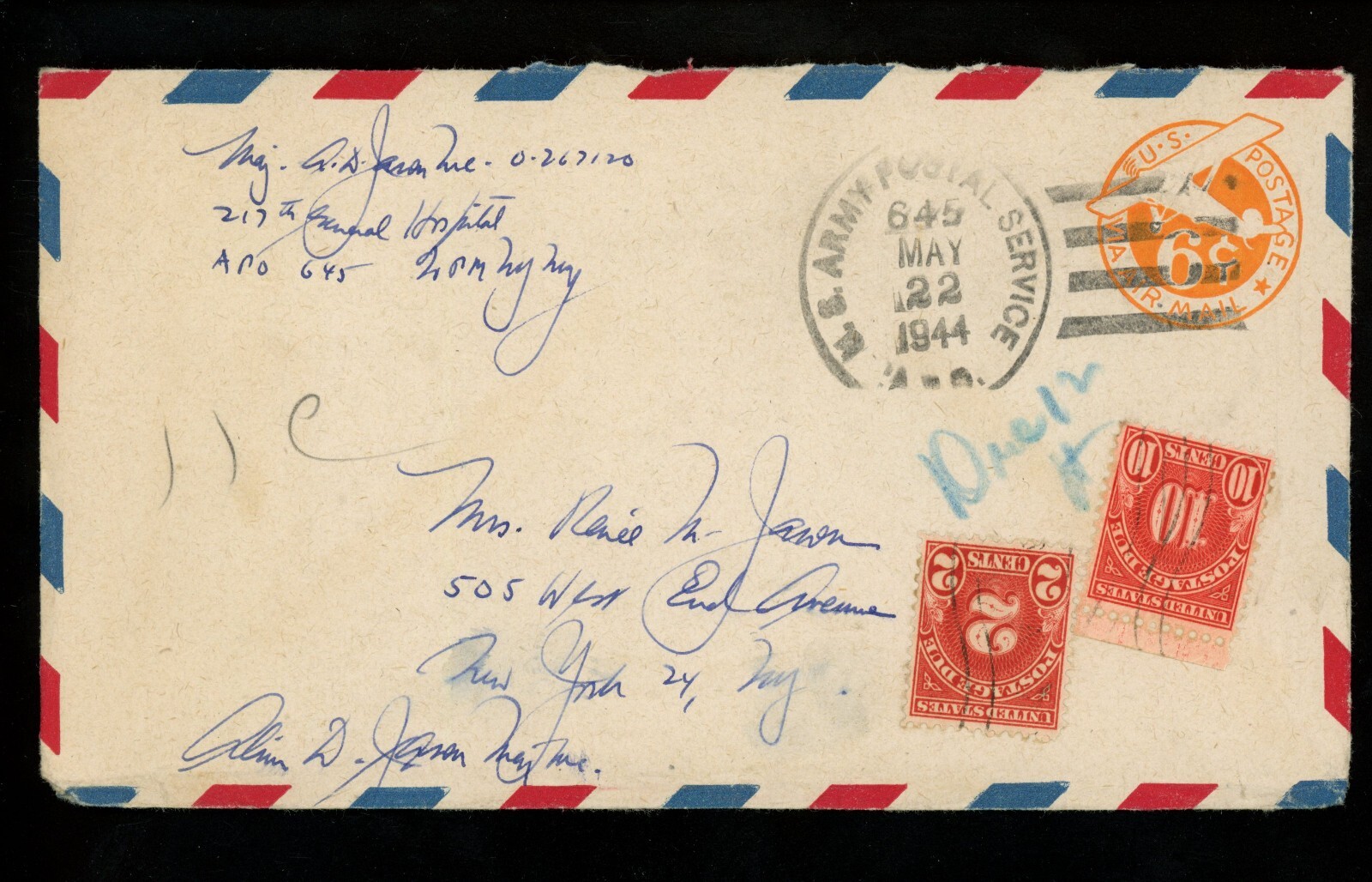 US Postal History Military #UC6+J81+J84 Short Paid Postage US Postal History Military #UC6+J81+J84 Short Paid Postage