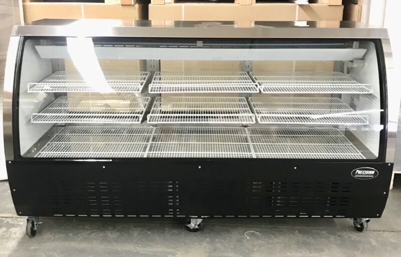 Deli Case New 72" 82" black glass  Refrigerated Display Bakery Pastry Meat
