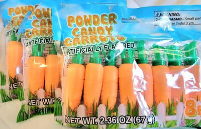 Candy Easter Powder Candy Carrots 3 Packs of 8 Carrots Great for EASTER BASKETS