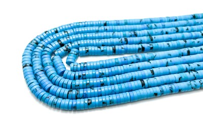 Genuine Turquoise Rondelle Flat Disc Natural Loose Gemstone 2mm x 6mm Beads RD28