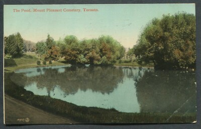 CANADA POSTCARD ''THE POND, MOUNT PLEASANT CEMETERY, TORONTO''
