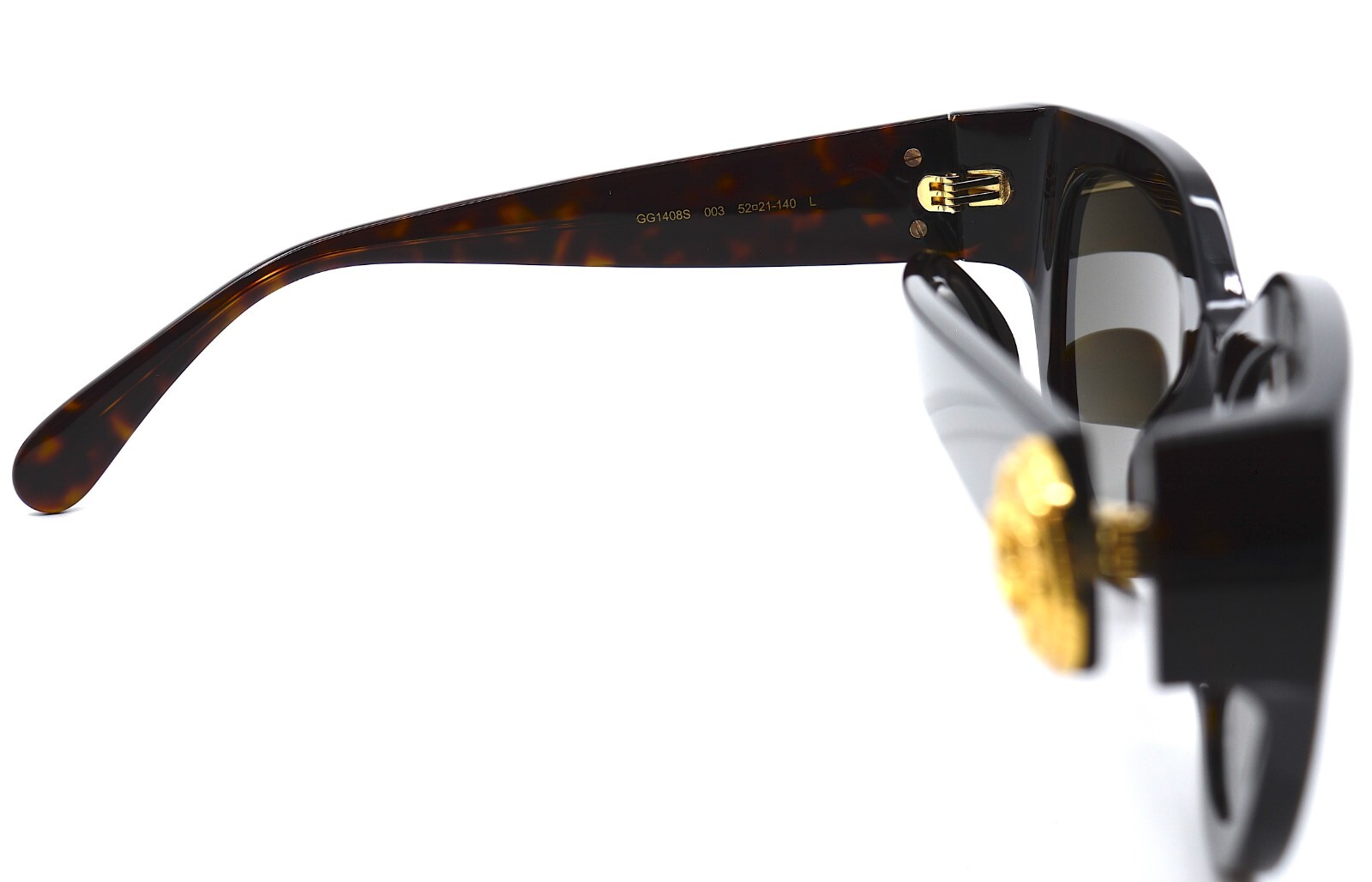 Pre-owned Gucci Gg1408s 003 Havana Brown Women's Authentic Sunglasses 52-21-140