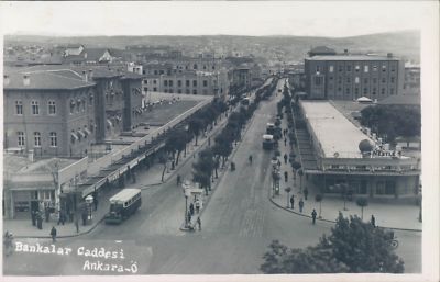 TURKEY Ankara Bankalar Caddesi animated RPPC  