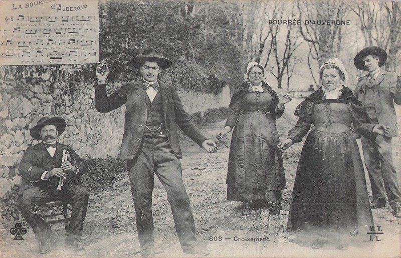 Cp Auvergne Bourree Croisement - Biniou - 33992