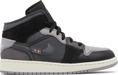 

[DV0438-001] Молодежные кроссовки Air Jordan Retro 1 Mid Craft Inside Out Black (GS), Black/light graphite/sail