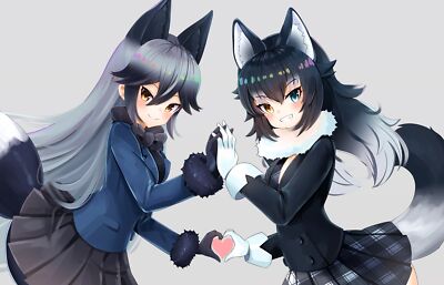 Anime kemono friends  grey wolf silver Playmat Gaming Mat