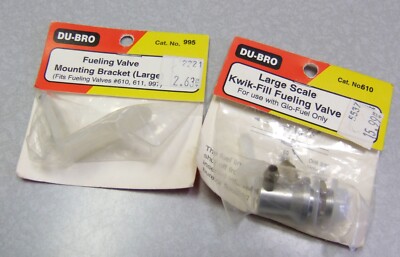GENUINE NOS Du-Bro LARGE SCALE KWIK-FILL FUELING VALVE #610 & BRACKET #995 RC