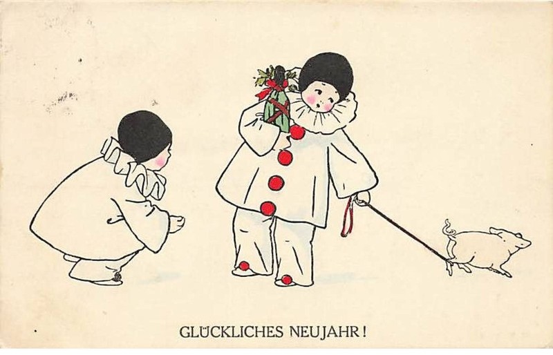 Illustrateur - P. Ebner - Mm Vienne 1077 - GlÃ¼Ckliches Neujahr - Enfants Habi