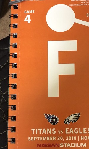Tennessee Titans Vs Philadelphia Eagles Official Nissan Parking Lot Pass Lot F