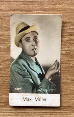 MAX MILLER Vintage 1932 DE BEUKELAER Real Photo Trade Card FILM STARS