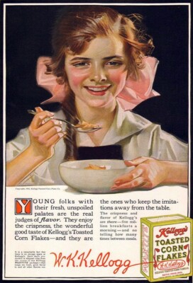 KELLOGG'S CEREAL *2X3 FRIDGE MAGNETS* J. C. LEYENDECKER VINTAGE ADVERTISEMENT