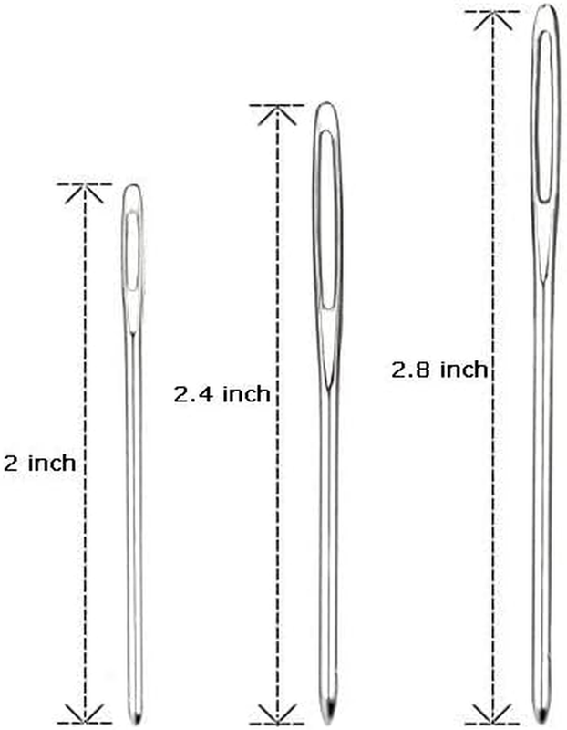 Large-Eye Blunt Needles, 9 Piece Stainless Steel Yarn Knitting Needles, Sewing N