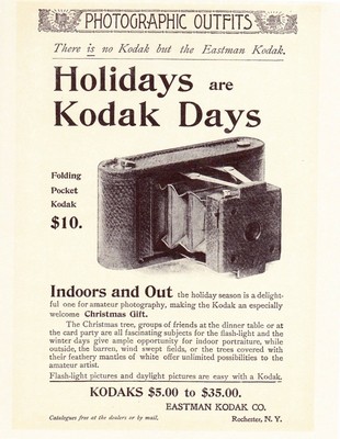 AD Eastman Kodak CAMERA Antique FOLDING POCKET Vintage 1898 Model  8x10'' REPRINT