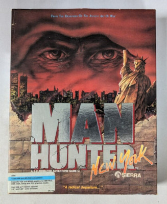 Vtg 1988 Sierra MANHUNTER New York IBM Tandy MS-DOS PC Game Complete in Box