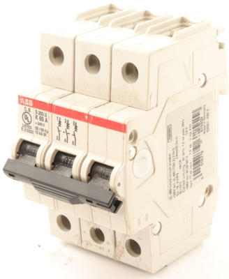 ABB S203U-K30A Circuit Breaker 3-Pole 240V 50/60Hz 10kA IR Rail Mount AS SHOWN