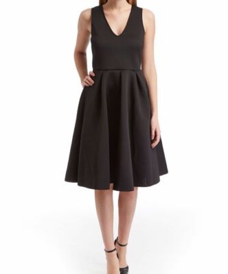 Soul Harmony Energy Womens Black Sleeveless V-Neck Fit & Flare Dress Size S~L