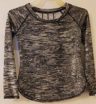 AVIA Girl's Athleisure  Black & Gray Speckled  Top X-Small 4-5