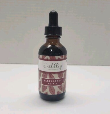 Earthley Wellness Elderberry Elixir 2oz Bottle W/ Dropper General Immune Health