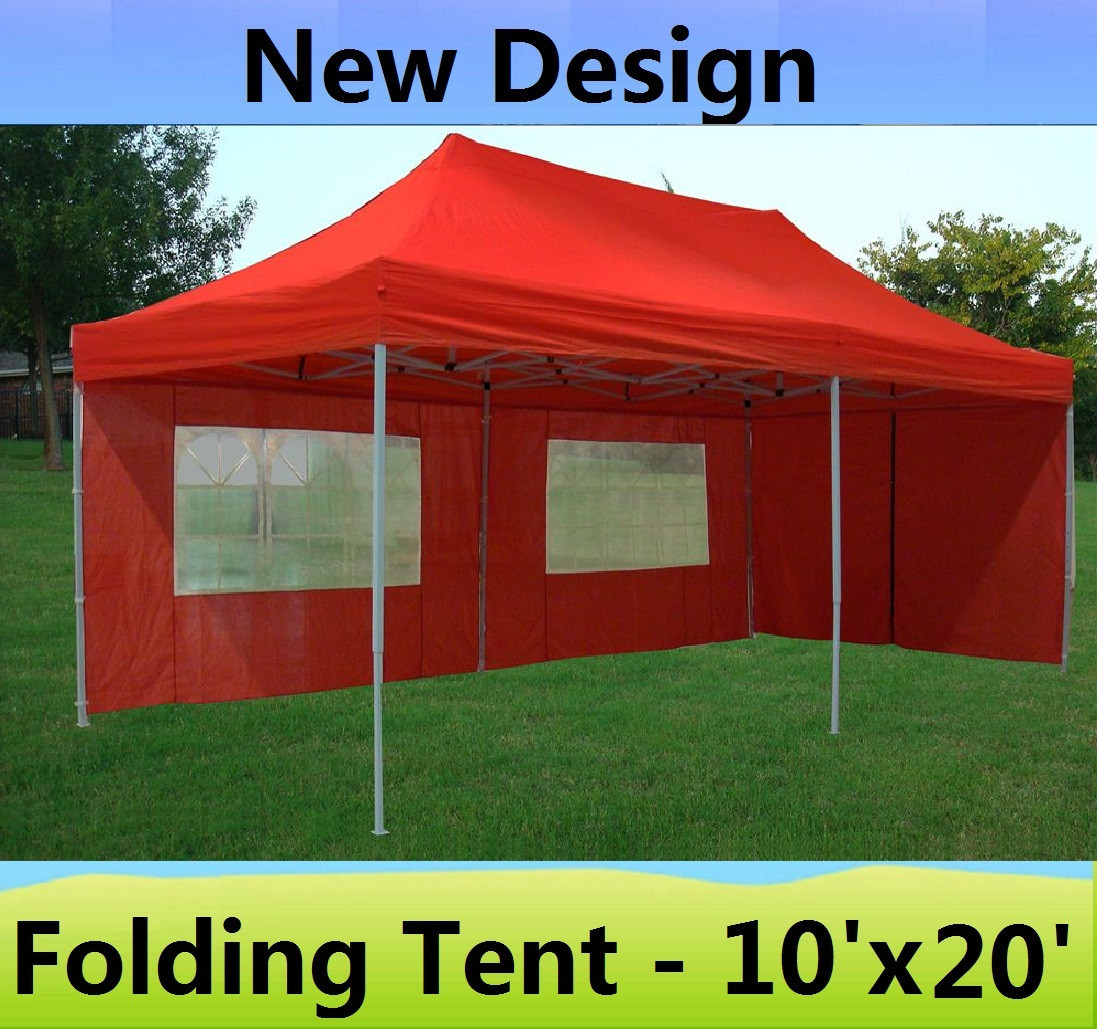 10' x 20' Pop Up Canopy Party Tent Gazebo EZ - Red - E ...