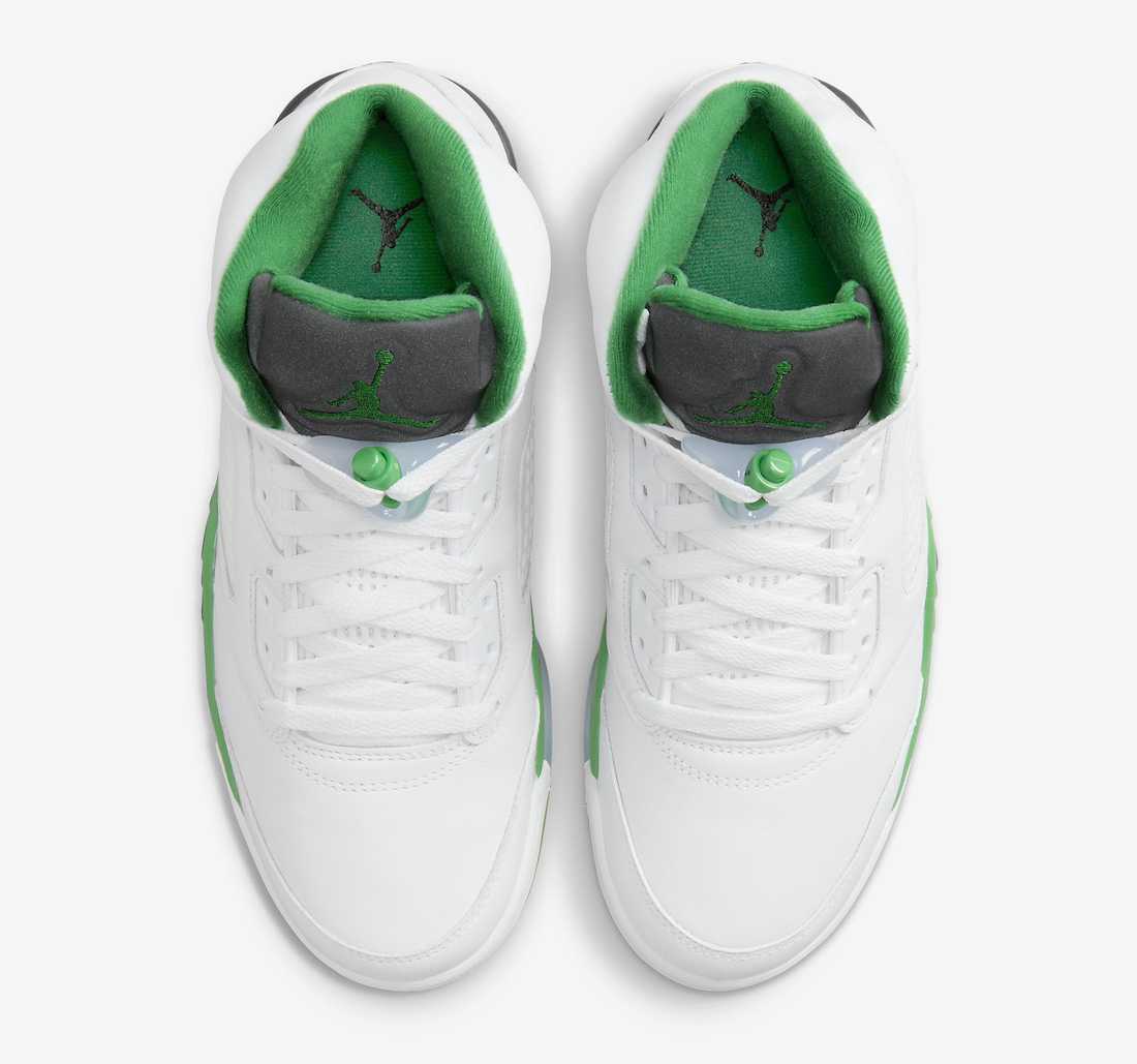 Pre-owned Jordan Dd9336-103 Nike Air  5 Retro Lucky Green (women's) In White