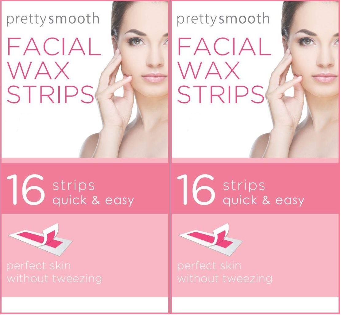 Pretty 32 Facial Wax Strips Face Hair Chin Upper Lip Jaw 2 Pk