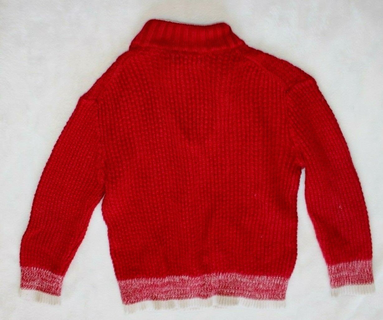 Cherokee Boys Sweater Size 4T Red Pullover Cable Knit 3 Button Valentines Day