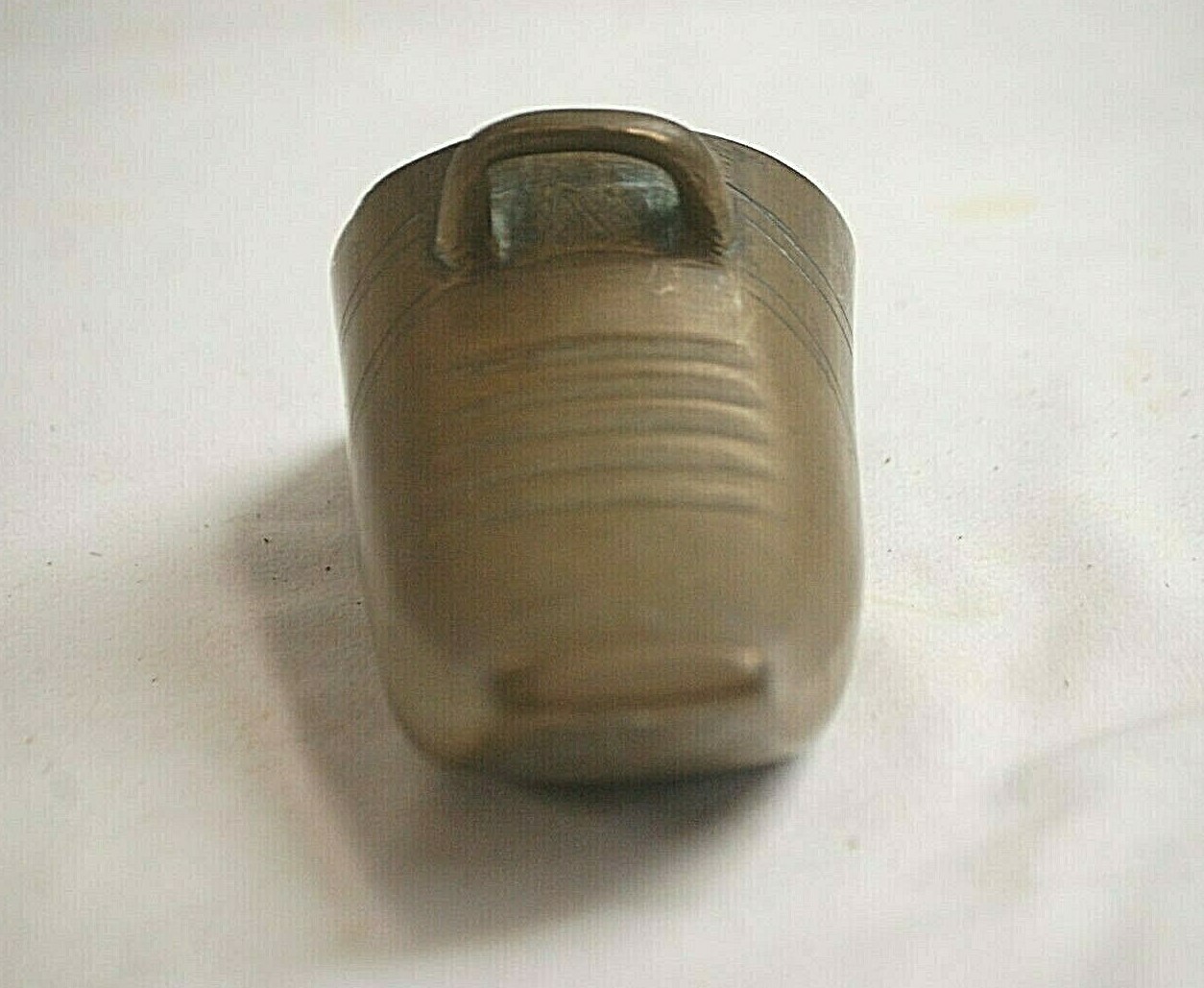 Old Vintage Antique Chinese 19th Century Brass Shoe Form Single Stirrup Armor