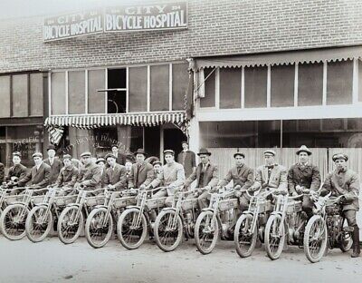 Harley Davidson 1920's Vintage City Bicycle Hospital Photo 11x14 reprint (1b)