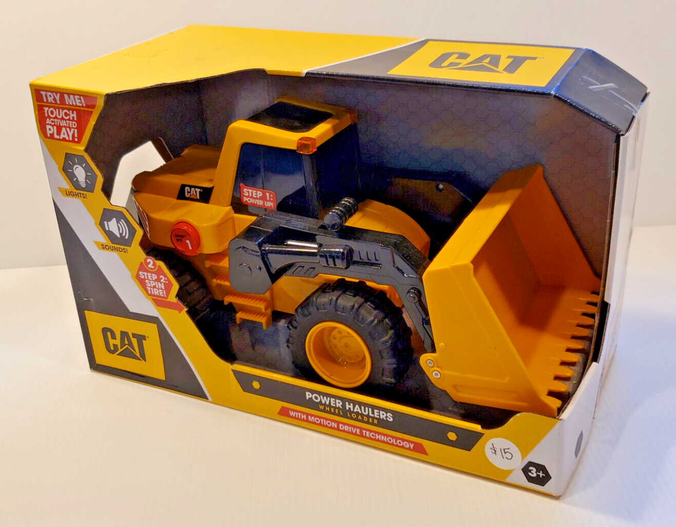 CAT Power Haulers Wheel Loader Touch Activated Play Motion Drive Toy Truck