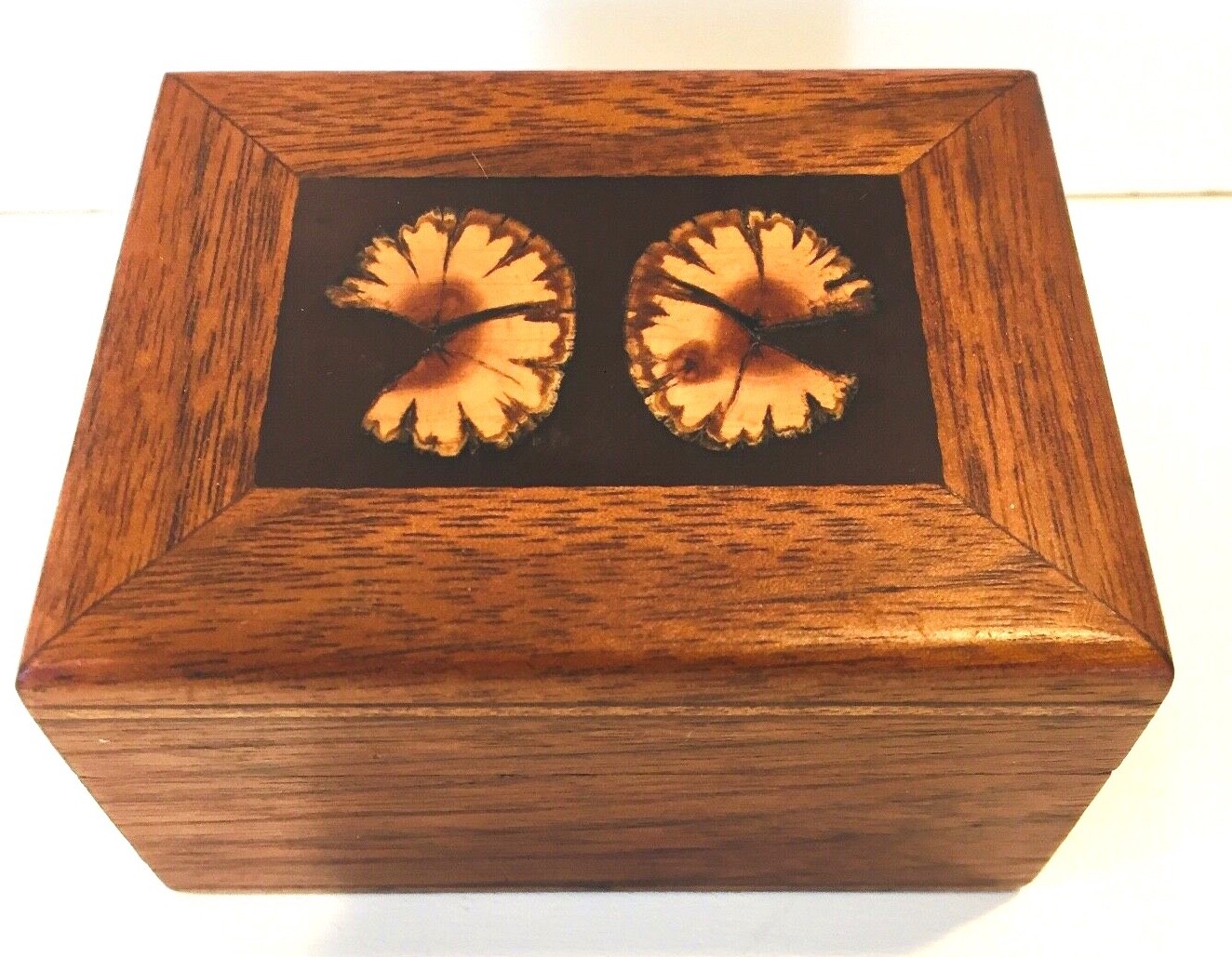 WM Fickinger & Colleen Jensen Inlaid Walnut Wood Trinket Box