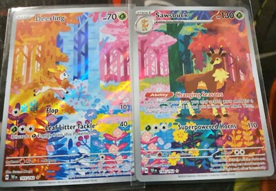 Deerling 165 Sawsbuck 166 - Temporal Forces - Pokemon - Special Art Rare- NM