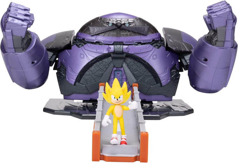 Sonic the Hedgehog 2 Movie Giant Eggman with Super Sonic 2.5" Action Figure Batt
