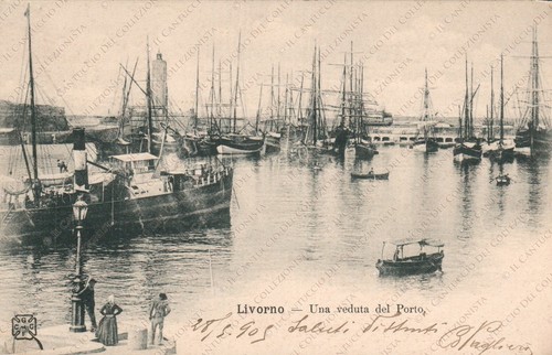 1905 LIVORNO Una veduta del Porto Barche Cartolina animata - Picture 1 of 2