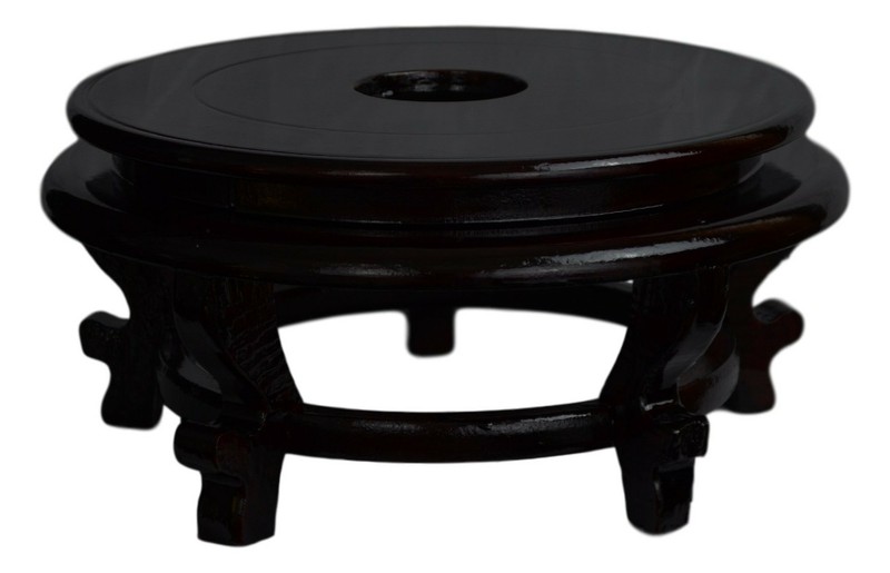 10.5" Wooden Fishbowl Display Vase Stand Plant Pot Display Stand