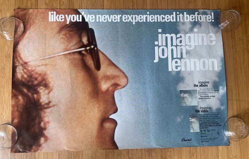RARE John Lennon IMAGINE Video & Album Vintage Promo Poster