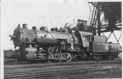 9BB625 RP 1950s/60s? ROCK ISLAND RAILROAD 0-8-0 LOCOMOTIVE #309 BLUE ISLAND