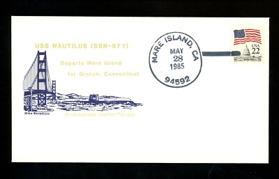 US Naval Ship Cover USS Nautilus SSN-571 Peace 1985 Mare Island CA Submarine