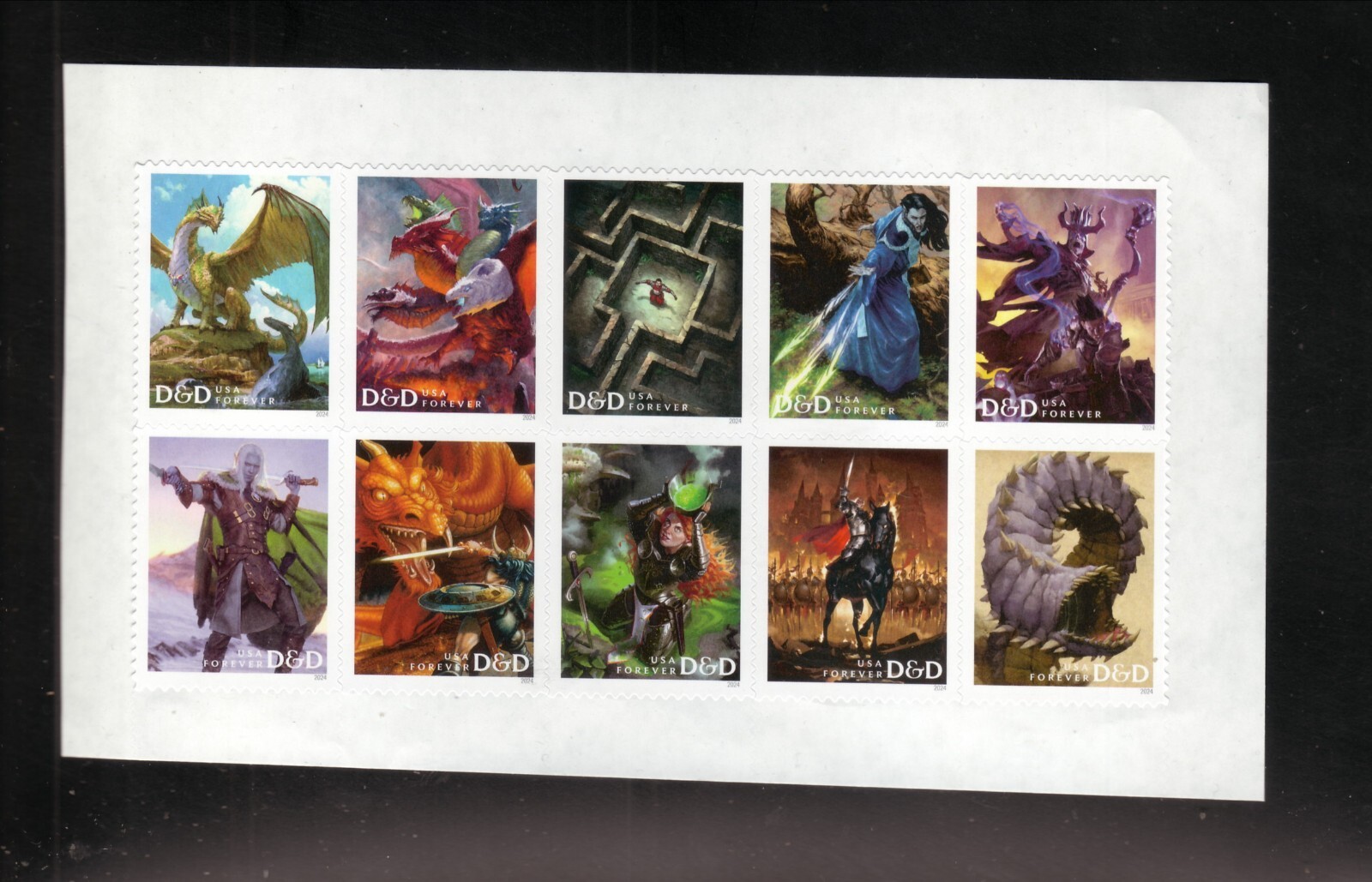 USA--#5009-18 MNH--Dungeions & Dragons--2024 Block of 10